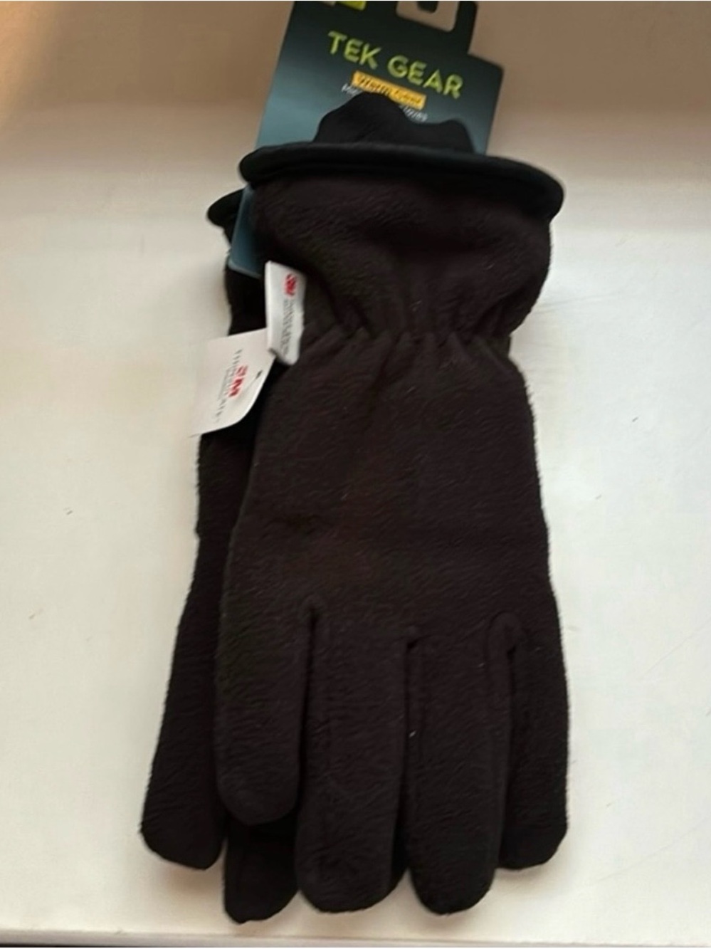 New Tek Gear Gloves Men’s Black Winter Touchscreen Fleece Gloves Ultra Soft S/M